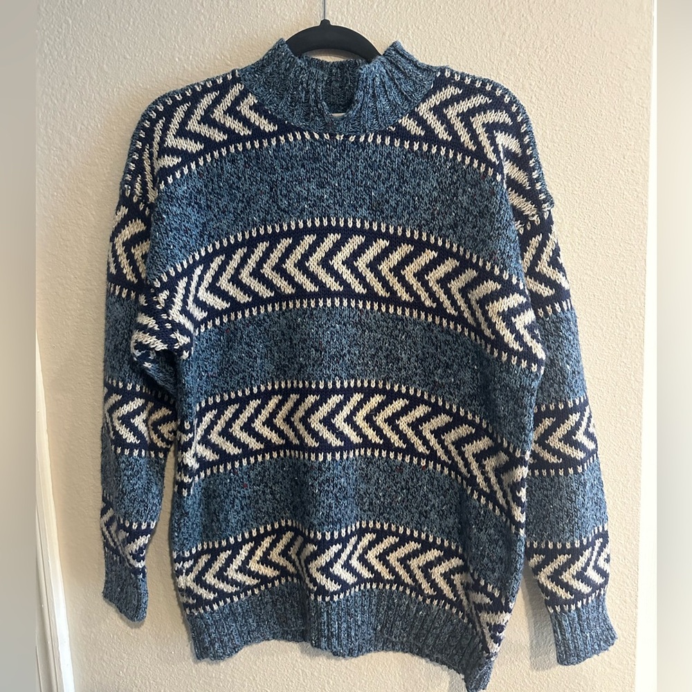 Vintage Men's Wool Blend Y2K Pullover Sweater Size Medium 90s Sitcom Preppy